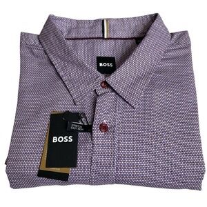 Hugo Boss Men's S-Liam‎ Kent Stretch Easy Iron Dress Shirt Long Sleeve Men's 4XL